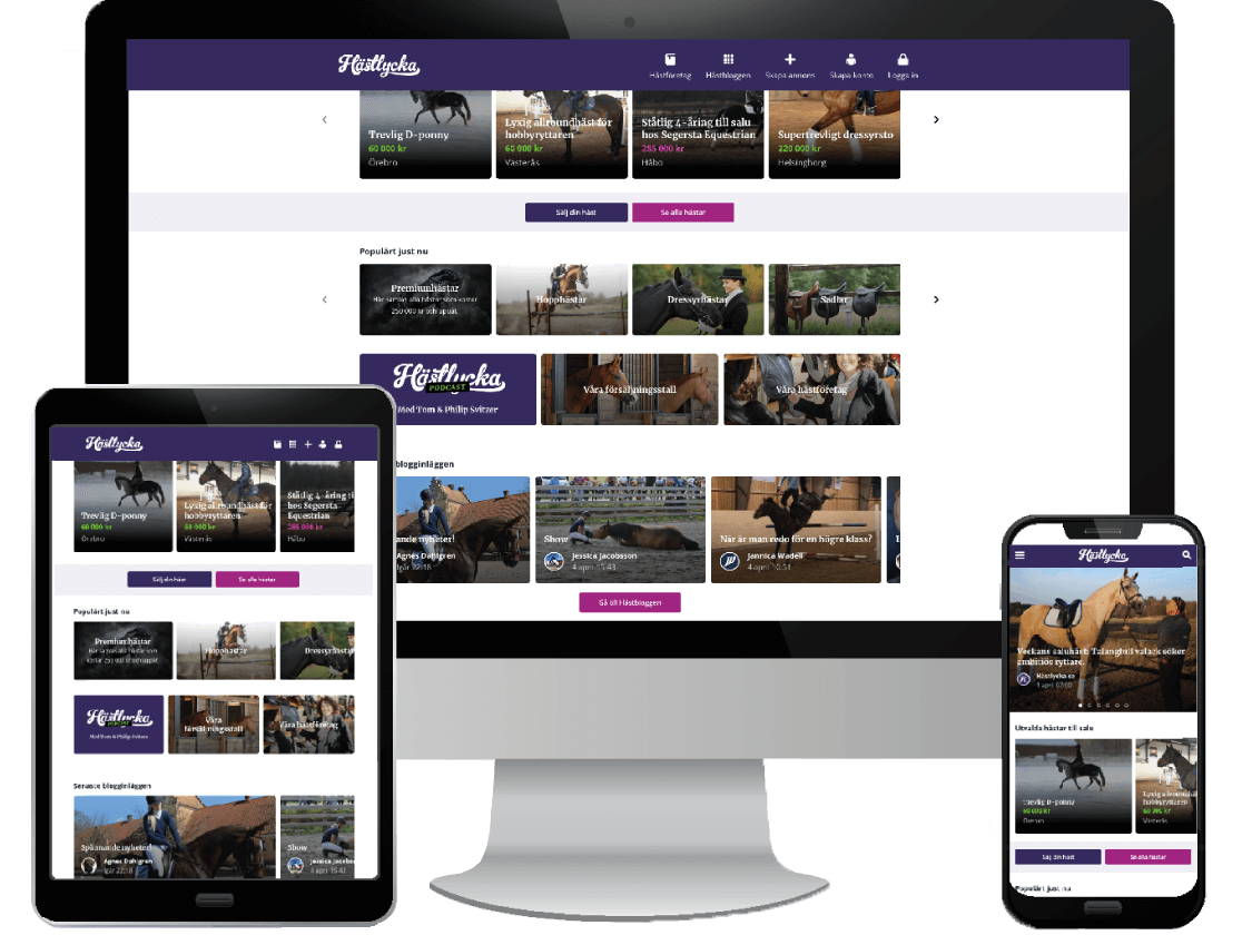 Hästlycka stödjer alla typer av enheter
